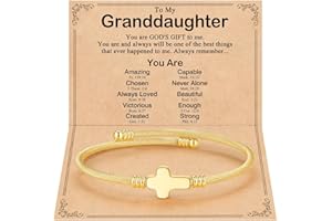 PINKDODO Christian Cross Bracelet for Granddaughter A Reminder of Love and Faith Gifts for Teen Girls Jewelry