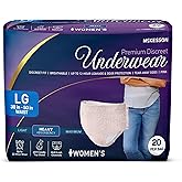 McKesson Premium Discreet Underwear for Women (20 Adult Briefs) - Pull-On Disposable Incontinence Briefs, Tear Away Seams, Heavy Absorbency, 12-Hour Leak & Odor Protection - Large, 38-50 in.