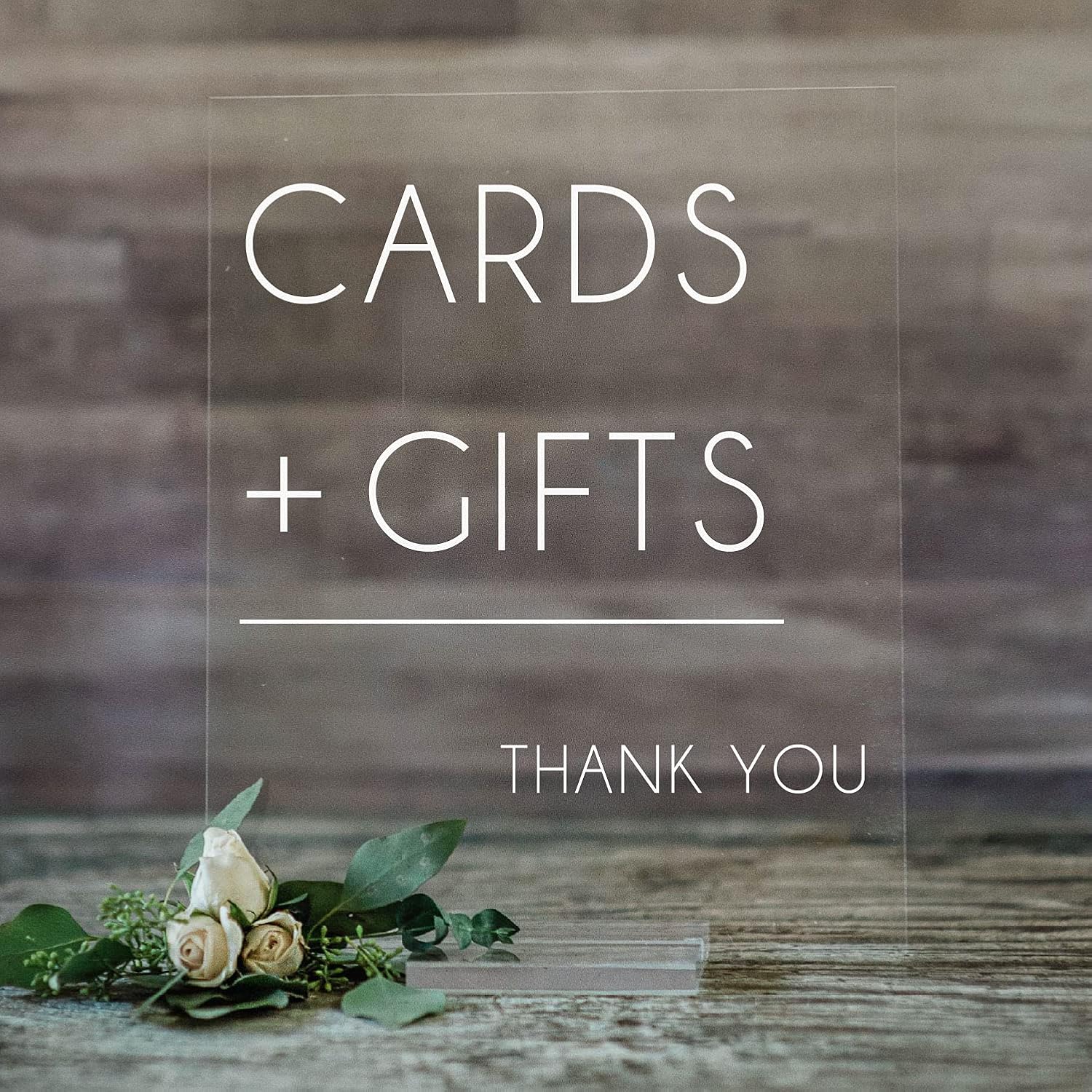 Mixed Media - Acrylic Gifts and Cards Acrylic Wedding Signs for Reception with Wood or Acrylic Table Stand - 5X7,8X10,11X14 choose from a Dark Walnut Wood Stand or Clear Acrylic Stand