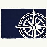 Jellybean Indoor/Outdoor Decorative Navy Compass Accent Rug - 20" X 30"