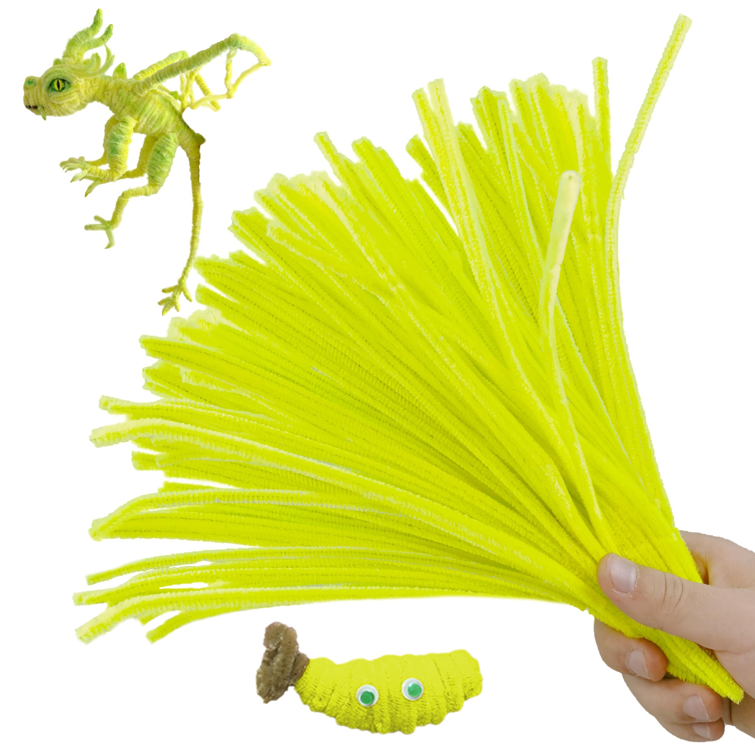 ESUOHYM 200PCS Upgraded Yellow Colors Pipe Cleaners