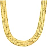 LIFETIME JEWELRY 9mm Flexible Herringbone Chain Necklace 24k Real Gold Plated