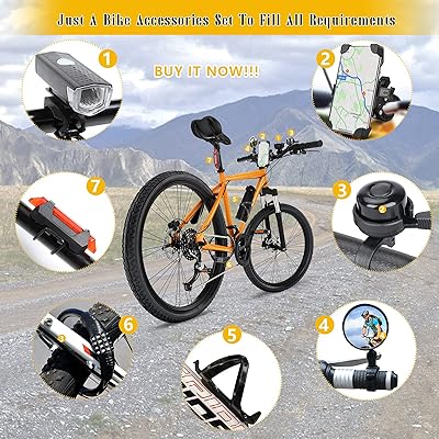 Buy Jyps 7 Pack Bicycle Accessories For Adult Kids Bikes 1 Bike Lock Combination 4 Digit 1 Bike Phone Holder 1 Bike Bell Usb Rechargeable Bike Light Set 1 Cycling Mirror 1 Bicycle Water Bottle Holder Online