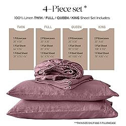 Simple&Opulence 100% Pure Linen Sheet Set Full