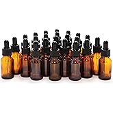 Vivaplex 24, Amber, 15 ml (1/2 oz) Glass Bottles, with Glass Eye Droppers