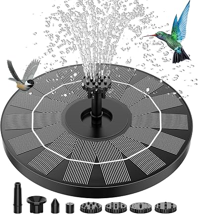 AISITIN 3.5W Solar Fountain Pump 10 Nozzles 4 Fixed Rods Garden Bird Bath
