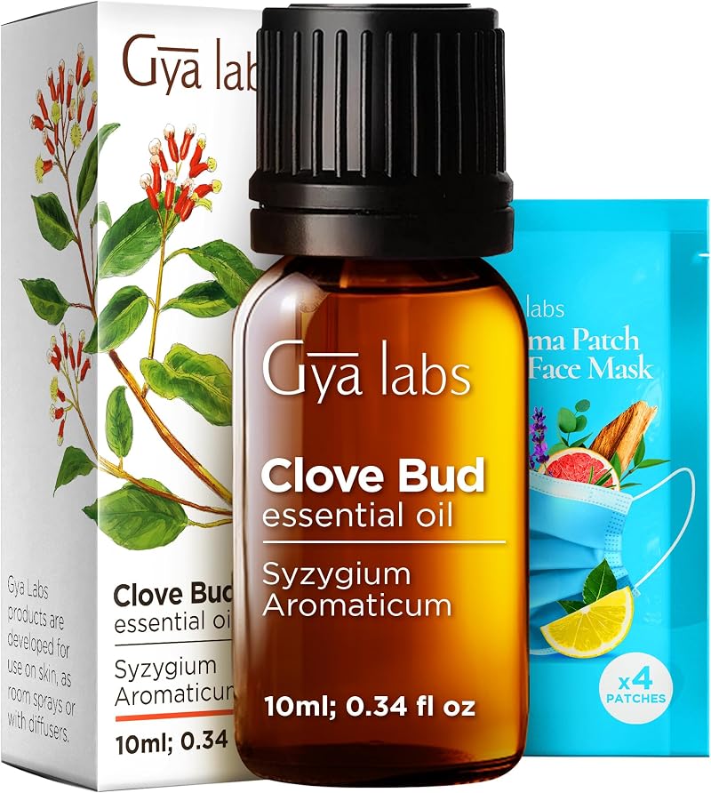 Gya Labs Clove Essential Oil 10ml - Pure Natural for Oral Care & Relaxation
