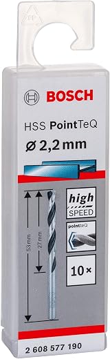 Bosch PointTeQ HSS Twist Drill Bit 2.2 x 27 x 53 mm 10 pc Set view 3