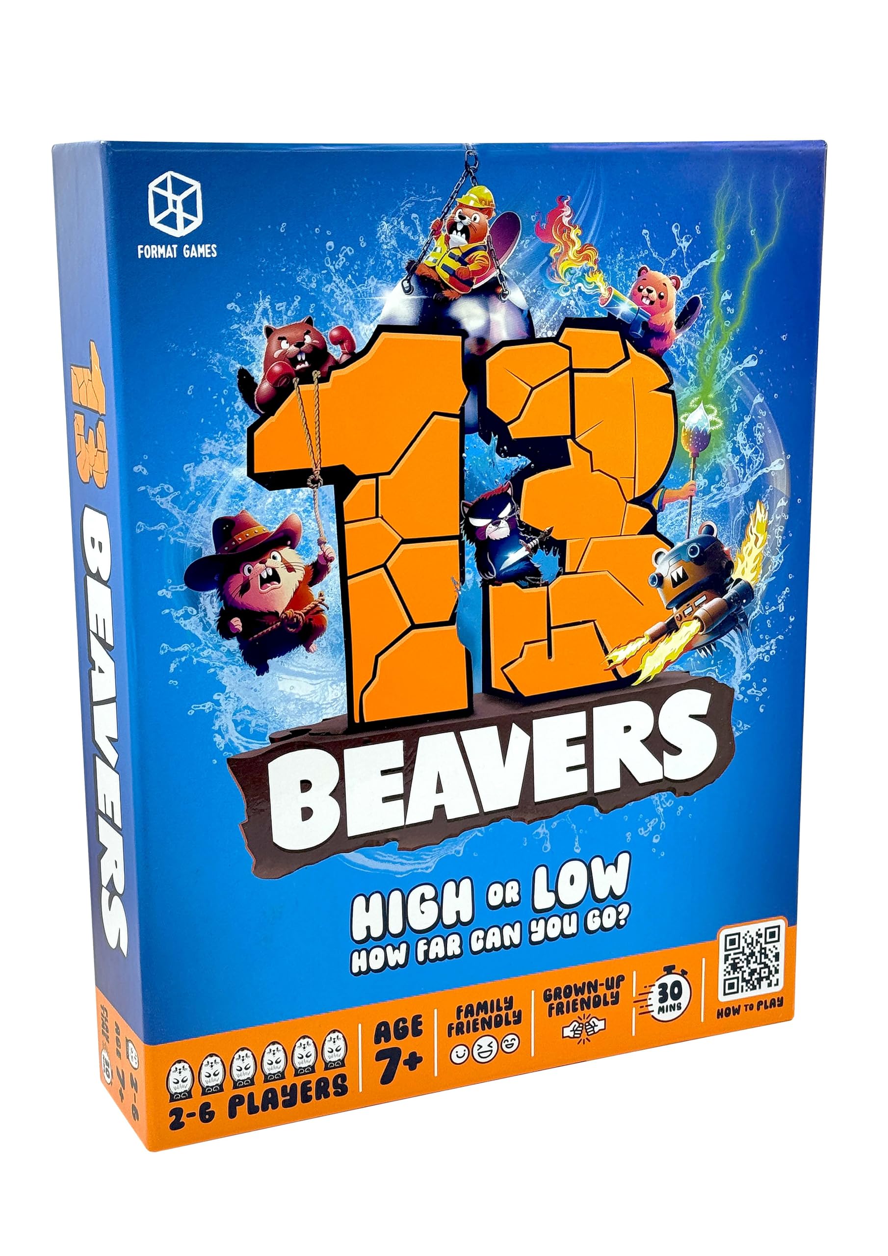 Photo 1 of 13 Beavers Board Game - The Riveting Beaver Journey, Family-Friendly Card Guessing Adventure, Ever-Changing Gameplay! Ages 7+, 2-6 Players, 30-45 Minute Playtime, Made by Format Games