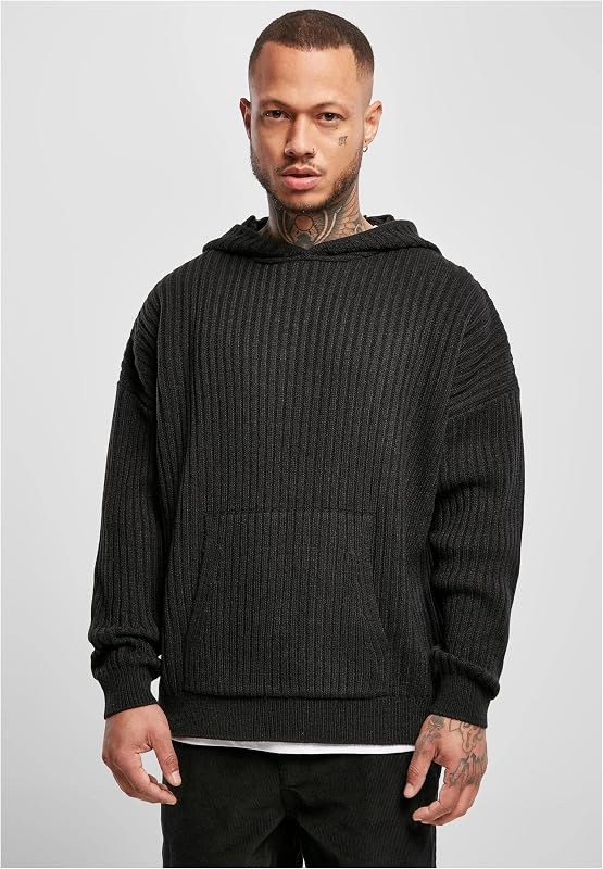 Capuz de malha masculino, preto, S