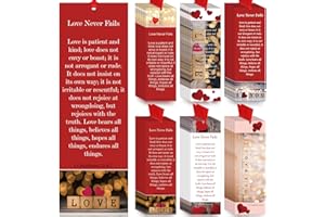 Dispowreath 60 Pcs Love Never Fails Religious Christian Bookmarks Church Bookmarks Gift for Teens Men Women Church Home Party Favors