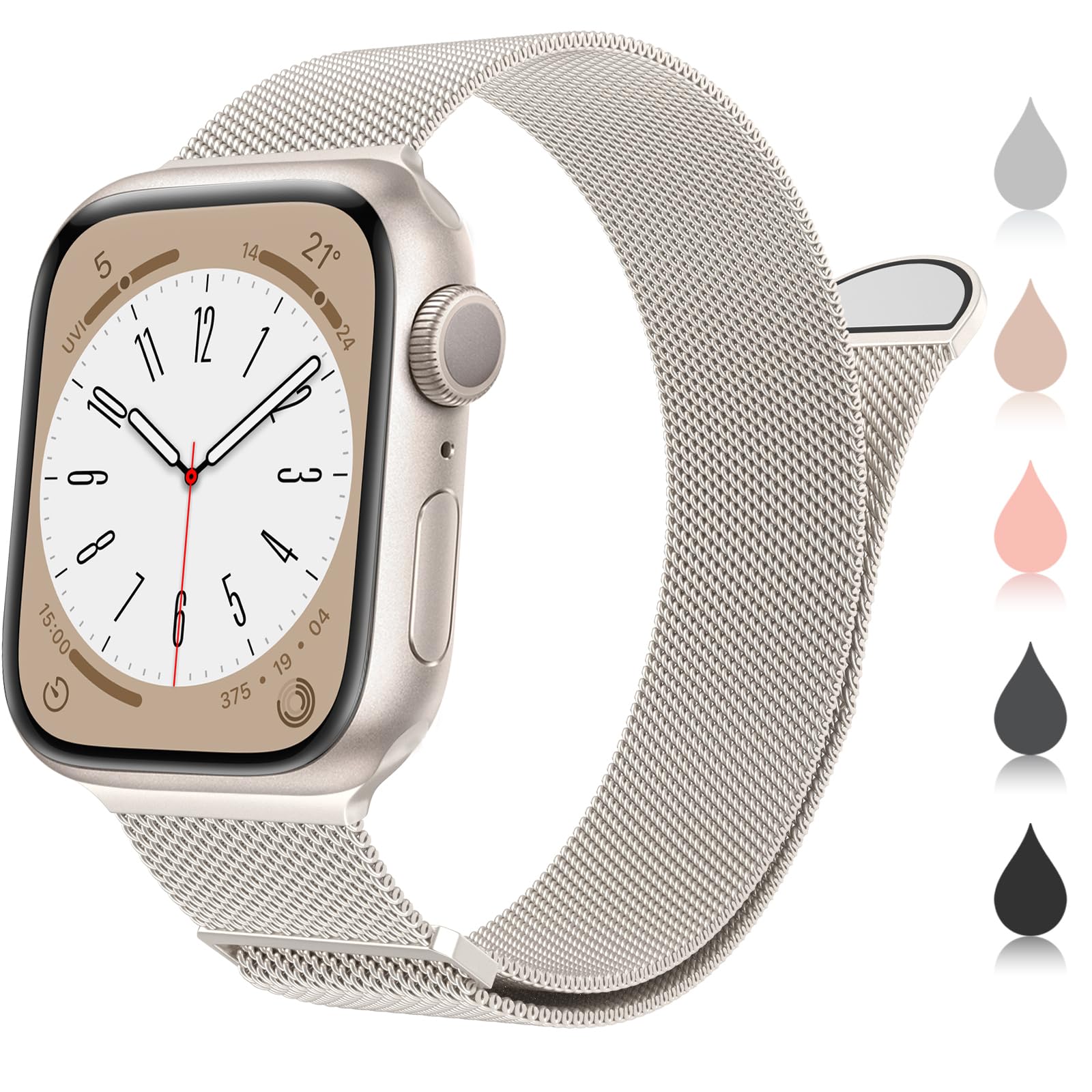 MARGE PLUS Compatible with Apple Watch Band 38mm 40mm 41mm 42mm 44mm 45mm 46mm 49mm Women Men, Stainless Steel Mesh Loop Magnetic Clasp Replacement for iWatch Series 11 10 9 8 7 6 5 4 SE3 SE2 Ultra 3