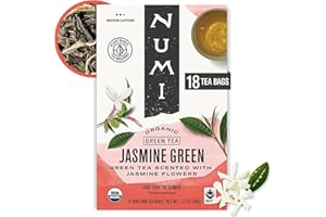 Numi Organic Green Tea with Jasmine, 18 Microplastic-Free Tea Bags