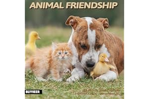 BLYYIEER 2026 Wall Calendar,Calendar 2026,Animal friendship Monthly Wall Calendar, 12" x 24" Open,Family Planner Calendar, Home & Office Organizer,Hangable