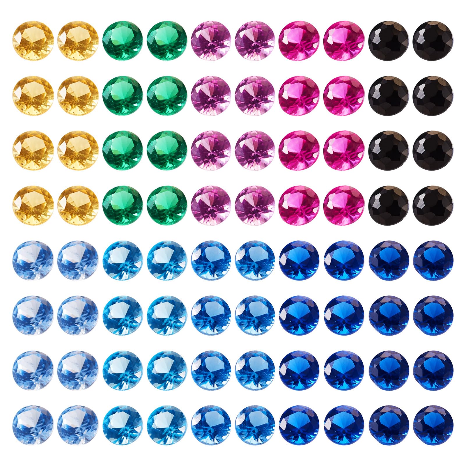 Spritewelry 1500Pcs 1.5mm Round Cut Cubic Zirconia Stone CZ Stones Faceted Rhinestone Cabochons Crystal Diamante Gems Pointed Back Loose Beads for Face Nail Art Craft Jewelry Making 10 Color