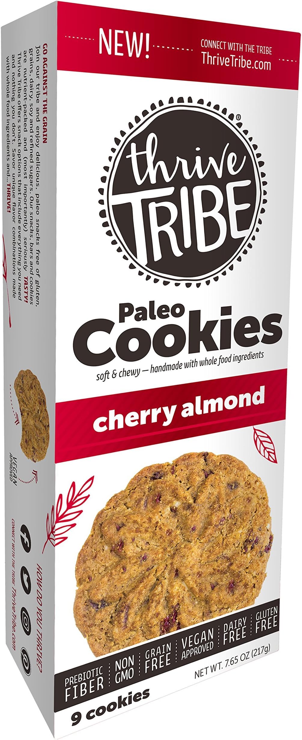 Thrive Tribe Cherry Almond Cookies,7.65oz., 2 Count