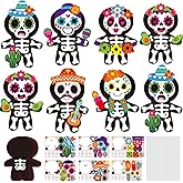 Cinrobiye 24Set Day of The Dead Craft Kits Sugar Skull Masks Craft Kits DIY Paper Mask for Halloween Pinata Goodie Bag Fillers Dia De Los Muertos Birthday Party Favors Holiday Home School Art Project