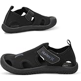 Hurley Kona Toddler Water Shoes - Beach Essentials, Girls and Boys Closed Toe Sandals, Lightweight, Breathable, Kids Water Shoes with Non-Slip Sole and Adjustable Straps, Outdoor Toddler Swim Shoes