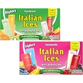 Wyler's Authentic Italian Ices - Variety Pack - Pack of 2 - One Box of Assorted Flavors and One Box of Berry and Cherry Mix - Freeze and Serve Bars - 20 Total Bars