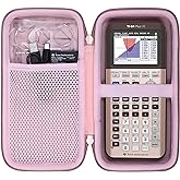 Case for TI-84 Plus CE Evo/Python,TI-Nspire CX II CAS,TI-83 Plus Calculator | TI-Nspire CX II/TI-84 Plus/TI-89 Titanium Color Graphing Calculator Compatibility, Accessory Storage, Carry Bag, Rose Gold