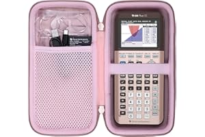 co2CREA Carrying Case for Texas Instruments TI-84 Plus CE Python Enhanced/TI-84/TI-Nspire CX II CAS/TI-Nspire CX II/TI-83 Plus/TI-89 Titanium/TI-85/TI-86 Color Graphing Calculator, Rose Gold Case