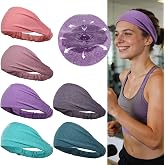 Dreamlover Sweat Headbands for Women Non Slip, 6 PCS Stretchy Headbands | Moisture Wicking, for Running Yoga Workout, Soft Stretchy, Machine Washable, Hair Band for Daily Wear