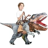 One Casa Inflatable T Rex Costume Kids,Blow Up Dinosaur Suit,Ride On Halloween Costumes for Boys Girls