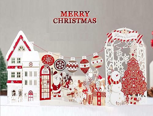 4d Pop Up Découpé Au Laser Papercraft Diy Joyeux Noël Carte