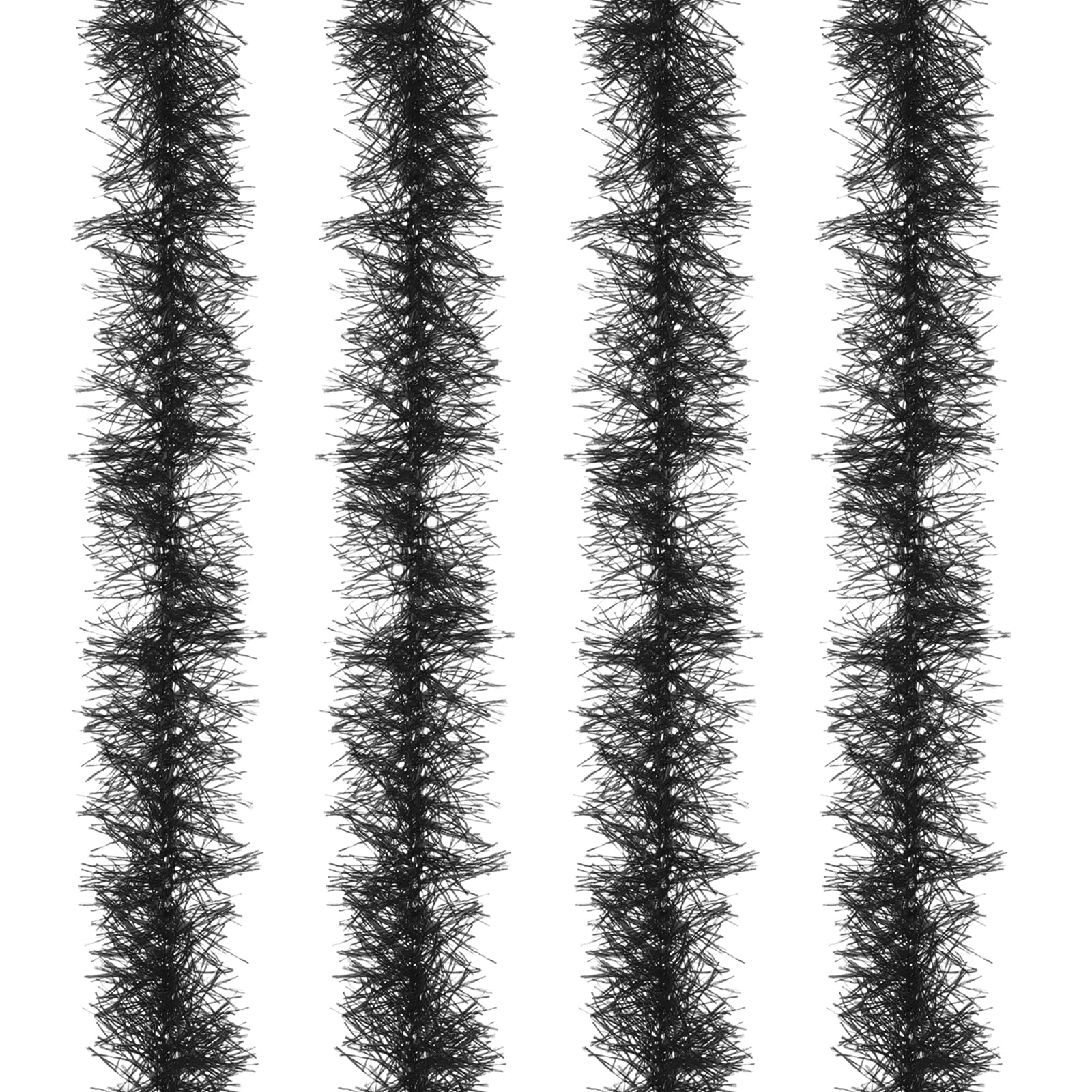 PATIKIL 5Ft Feather Boa, 4 Pcs Artificial Fluffy Feather Boas Party Decorations for DIY Crafts, Wedding Costume, Christmas, Concert, Halloween, Home Decor, Black