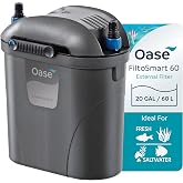 Oase FiltoSmart 60 Canister Filter for Aquariums &ndash; Quiet, Compact External Filter with Multi-Stage Filtration, No-Mess Maintenance, For Small Freshwater &amp; Saltwater Tanks Up to 20 Gallons