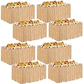Juexica 8 Packs Luau Grass Table Skirt 9 ft x 30 Inch Hawaiian Table Skirt Faux Hibiscus Flowers Hawaiian Party Decorations (Champagne)