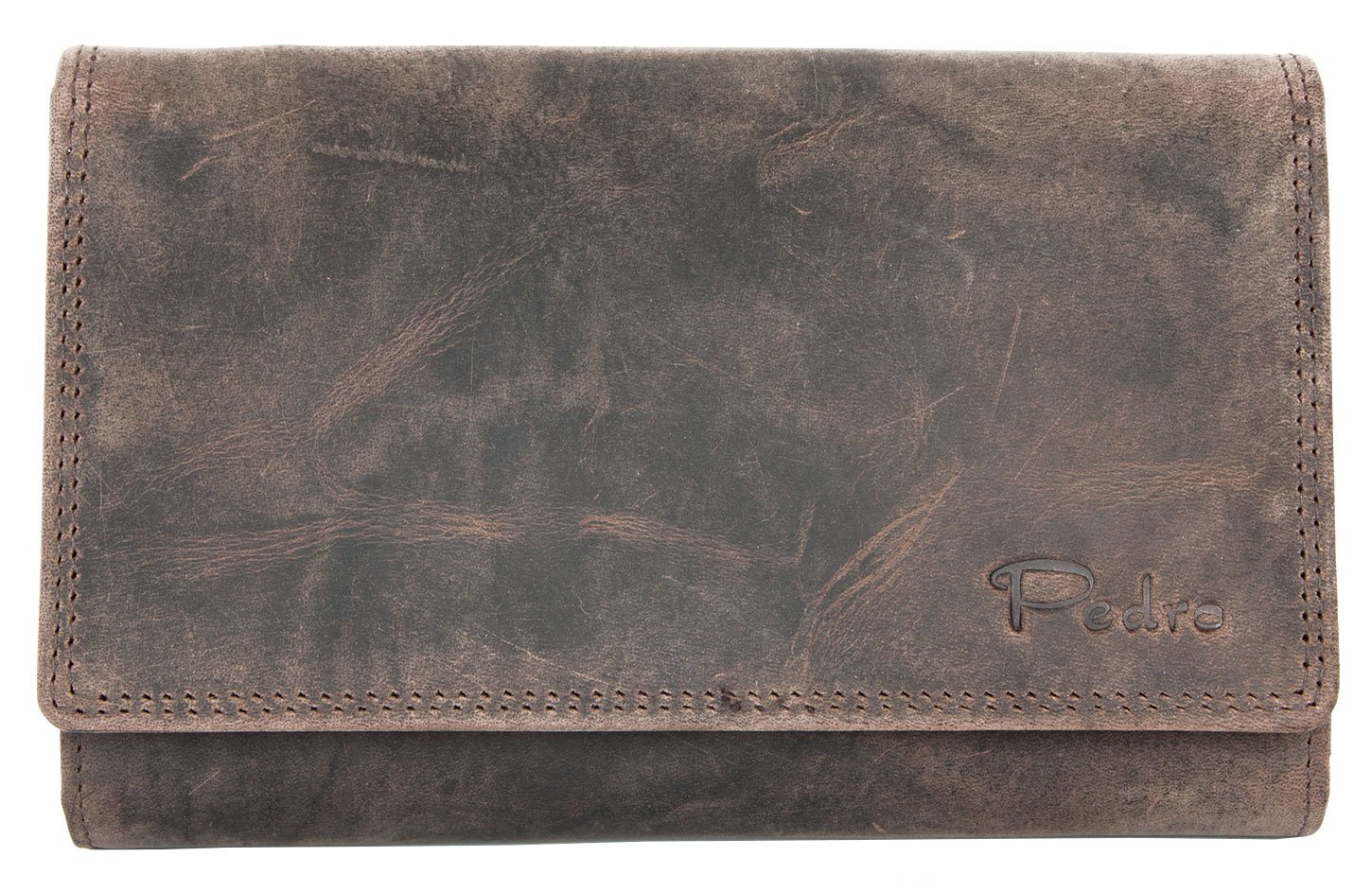 FLW Brown Strong Leather Wallet Pedro Whole Made of Natural Genuine Leather