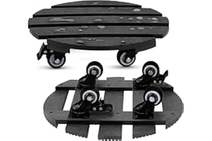 HEARTH & HUNTER Heavy Duty Plant Stand with Wheels - Water Resistant 12” Outdoor Plant Caddy with Wheels Holds 200 lbs - 360° Ball Bearing Plant Stand -WPC Rolling Plant Caddy - Fully Assembled -