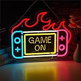 Game On Neon Sign for Wall Decor, Game Console Dimmable LED Neon Light Sign for Switch Room Children's Bedroom Gaming Room Decor Wall Art Birthday Gift Men Cave, USB Powered.