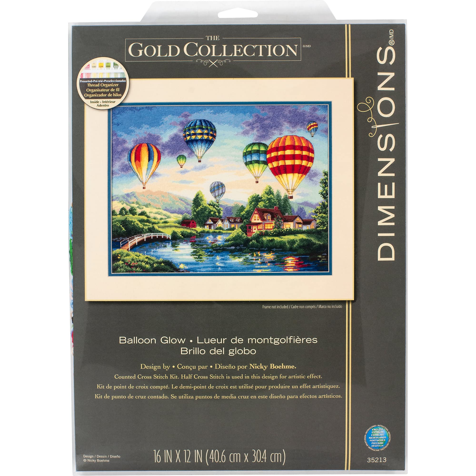 Dimensions "Balloon Glow" Counted Cross Stitch Kit, Multi-Colour, 41 x 30 cm