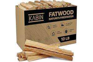 KABIN Premium Fatwood Fire Starter – 10 lb All-Natural Firestarter Sticks for Wood Stoves, Fireplaces, Campfires, Firepit & B