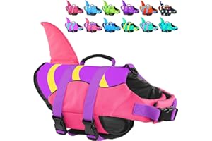 Fragralley Shark Fin Dog Life Jacket, High Buoyancy with Tear-Resistant Nylon & Polyurethane Foam for Swimming, Boating and Outdoor Water Sports
