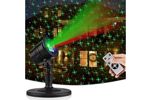 YMING Christmas Decorative Laser Lights Projector Outdoors Decor Waterproof LED Red and Green Stars Twinkle for Xmas Home House Yard Garden Patio Wall Indoor Wireless Remote