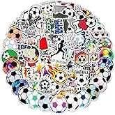 Kiouposy 100 PCS Cute Soccer Stickers, Water Bottle Stickers for Kids Teens, Waterproof Vinyl Laptop Kids Stickers for Laptop, Bumper, Skateboard, Guitar