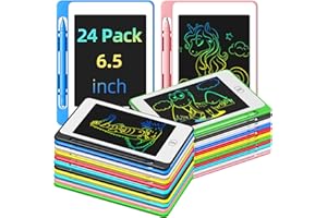 OMXDG 24 Pack LCD Writing Tablet for Kids, 6.5 Inch Colorful Doodle Board Drawing Tablet, Erasable Reusable Electronic Drawing Pads, Educational Learning Toys Birthday Gifts for Girls Boys Age 3 4 5 6 7 8