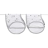 aden + anais Burpy Bib, 100% Cotton Muslin, Soft Absorbent 4 Layers, Multi-Use Burp Cloth and Bib, 22.5" X 11", 2 Pack, Twinkle - Stars
