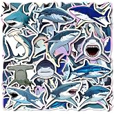 100pcs Holographic Shark Waterproof Vinyl Stickers - Cool Ocean Animal Decor &amp; Party Favors for Laptop, Water Bottle, Classroom