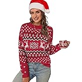 SunnyMelody Womens Christmas Funny Ugly Sweater Winter 2025 Vacation Outfits Oversized Crew Neck Xmas Pullover Tops