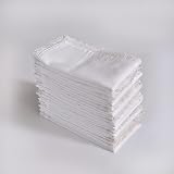 FINGERCRAFT 100% Cotton Dinner Cloth Napkins, 12 Pack, 12x12, Lace White view 2