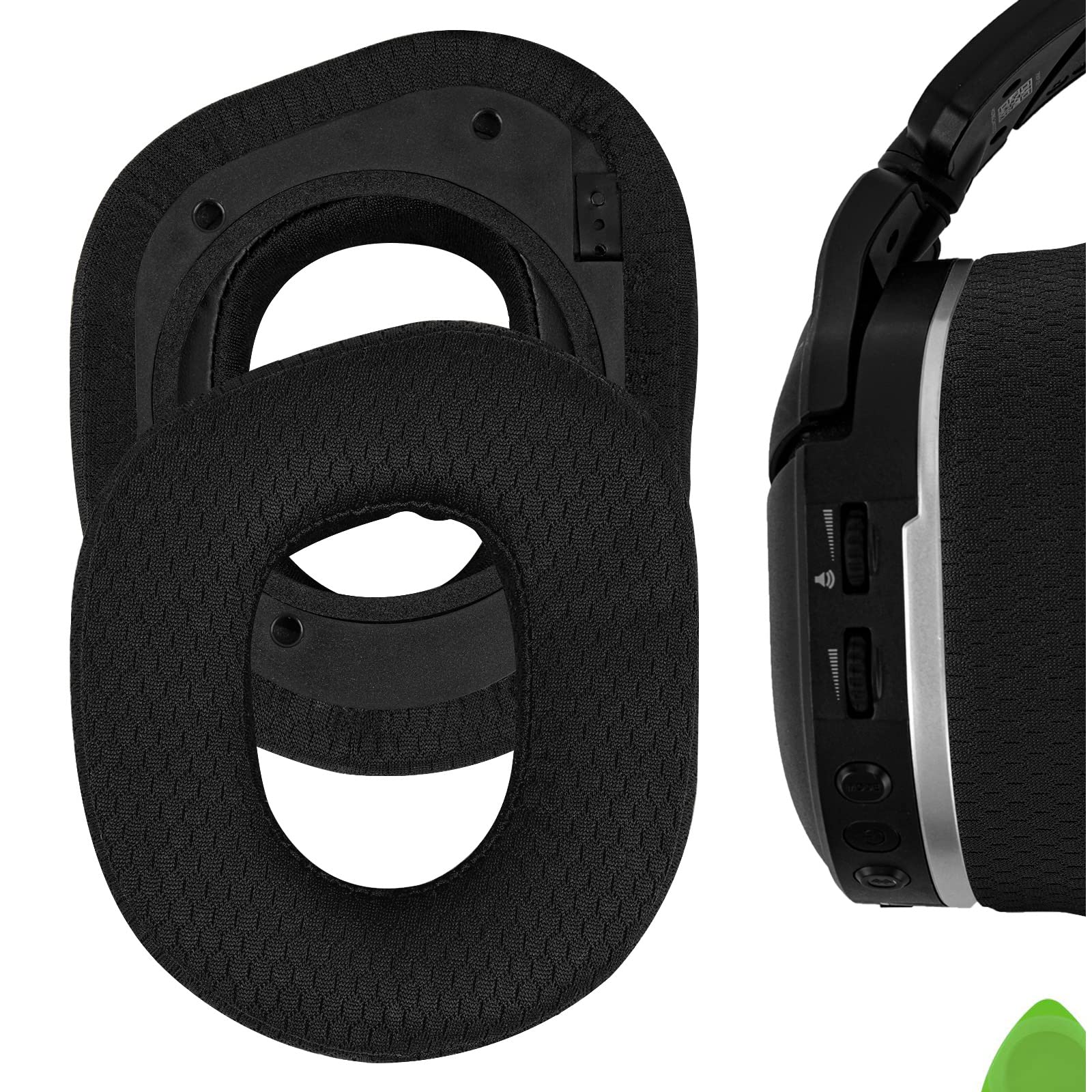 Geekria Comfort Mesh Fabric Replacement Ear Pads Compatible with Turtle Beach Stealth 700 Gen 2/Gen 2 MAX Headphones, Ear Cushions (Black)