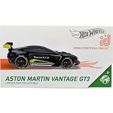 Hot Wheels id Vehicle, 1:64 Scale Aston Martin GT3 Vantage Vehicle with Embedded NFC Chip, World Race Collection, Physical and Digital Play for Ages 8 Years and Older