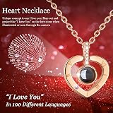 HEGUD Eternal Rose & I Love You Necklace Gift for Mum, Wife, Girlfriend view 3