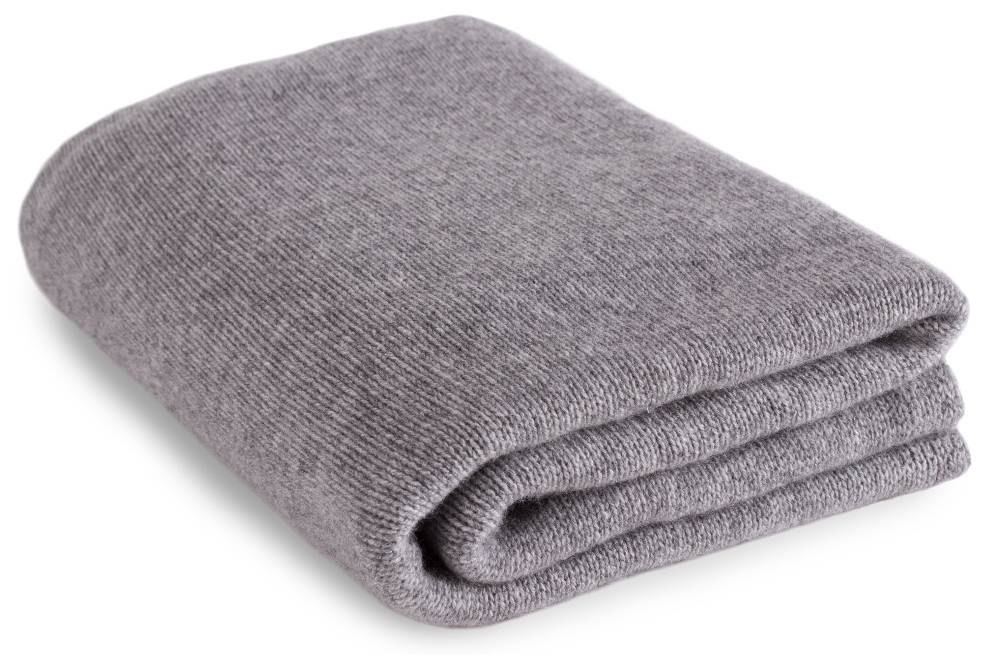 Love Cashmere 100% Cashmere Sofa Throw Blanket - Light Grey - made in Scotland