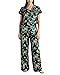 Rachel Zoe Button Up Pajamas for Women Sets, Jersey Soft PJs with Button Down PJ Top and Long Pajama Pants (Green, Large)