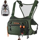 KastKing BaitBoss Water-Resistant Fishing Chest Pack; Fishing Bag for Men | EVA Zip-Down Workstation, MOLLE Storage, Adjustab